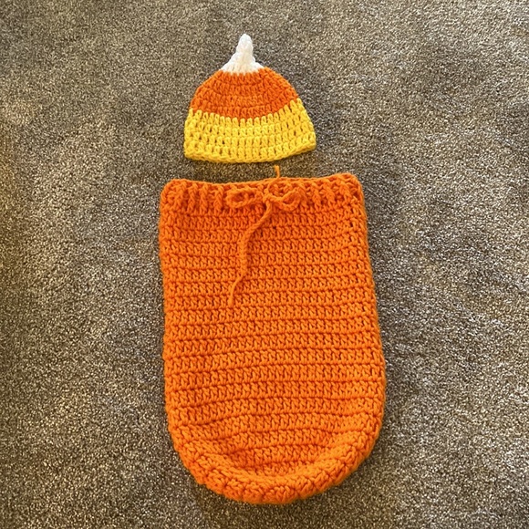 Other - Newborn Candy Corn crochet knitted outfit costume snuggle pictures Baby clothes